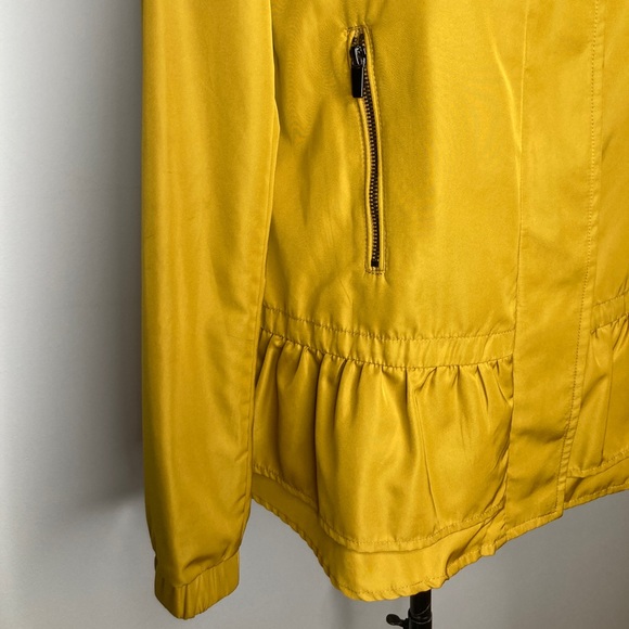 Zara mustard peplum rain coat XSM - Picture 2 of 10
